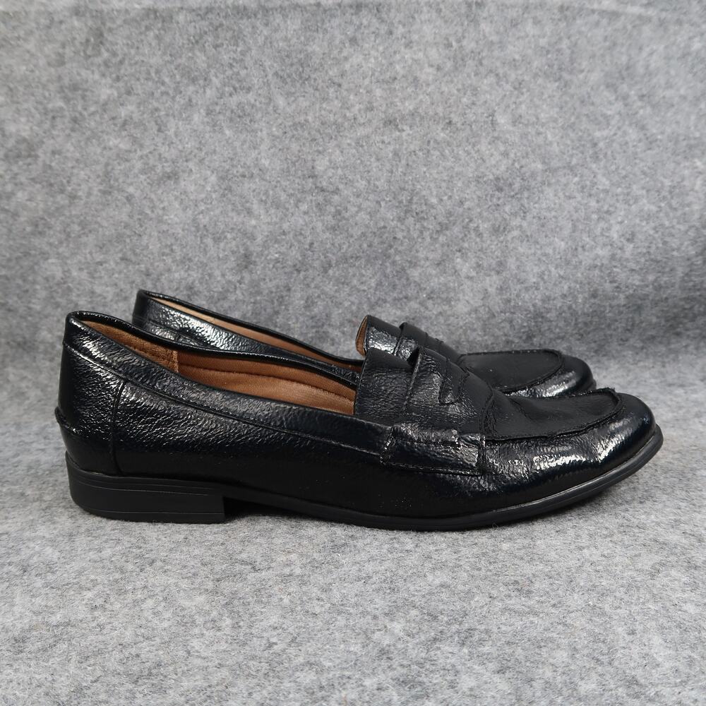 Life Stride Shoes Womens 8.5 Penny Loafer Fashion Moc Toe Patent Black Madison